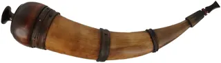 Southern Banded Horn,
12-1/4", applied bands, paneled tip, domed base